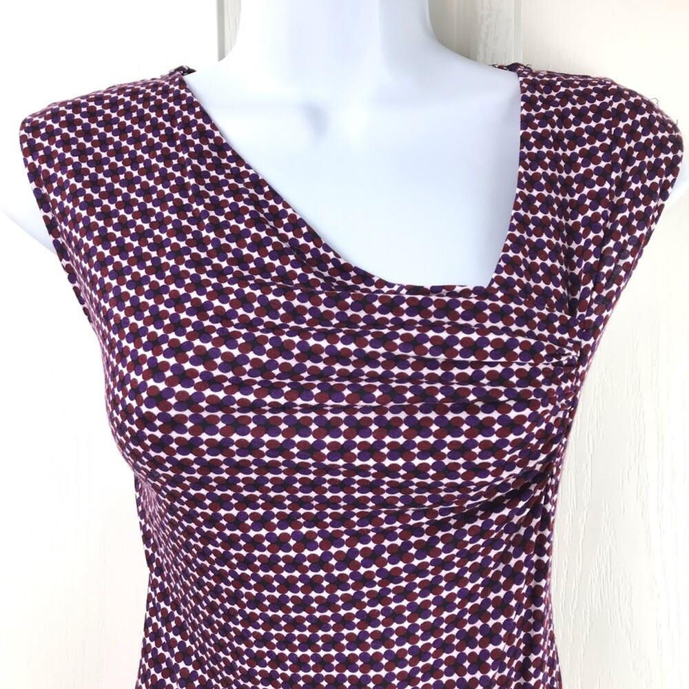 Ann Taylor Asymmetrical Neckline Top Size SP Career Office Polka Dot - Picture 2 of 6